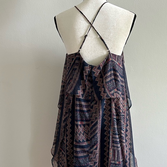 BCBG Maxazria boho southwest blue shift dress size small - Picture 5 of 8